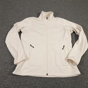 Patagonia R1 Jacket Womens Medium White Grid Fleece Full Zip Hiking Layer